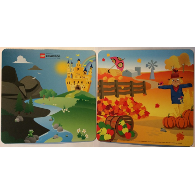 paper cardboard backdrop for set 45014 scarecrow fall castle river pattern