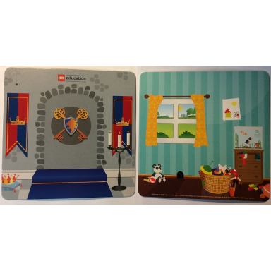 paper cardboard backdrop for set 45014 childs room castle shield flag pattern