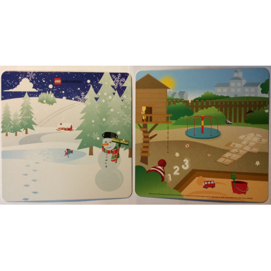 paper cardboard backdrop for set 45014 playground snowman winter pattern
