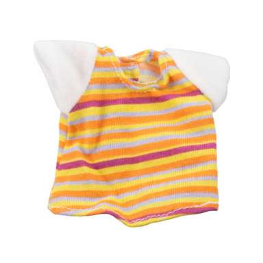 duplo doll cloth t-shirt with horizontal stripes and white sleeves pattern