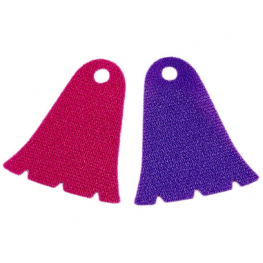 mini doll cape cloth bell shaped with 3 notches one side magenta one side dark purple