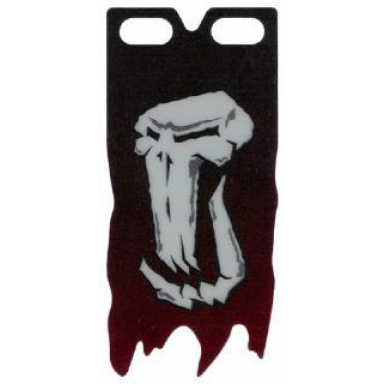 plastic flag 4 x 8 1 2 tattered with fantasy era troll skull pattern
