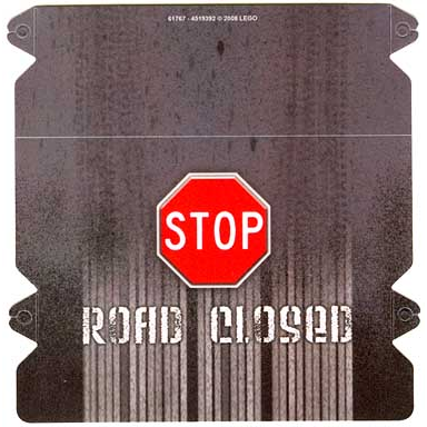 plastic ramp cover with stop sign and road closed pattern 8492