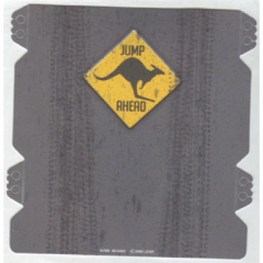 plastic ramp cover with tire tracks and jump ahead kangaroo sign pattern 8490