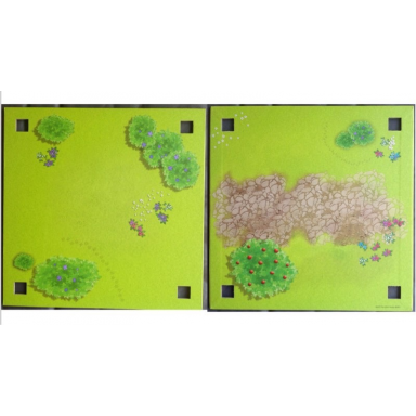 paper playmat friends heartlake city double-sided grass with bushes grass with sand