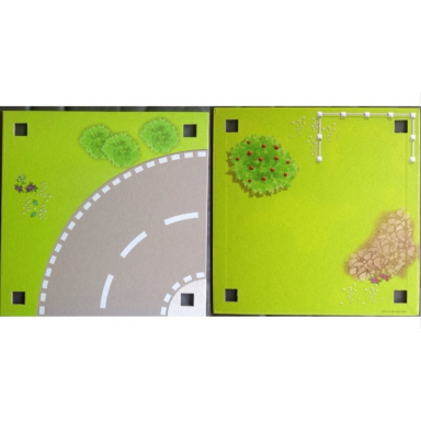 paper playmat friends heartlake city double-sided road curve grass with fence