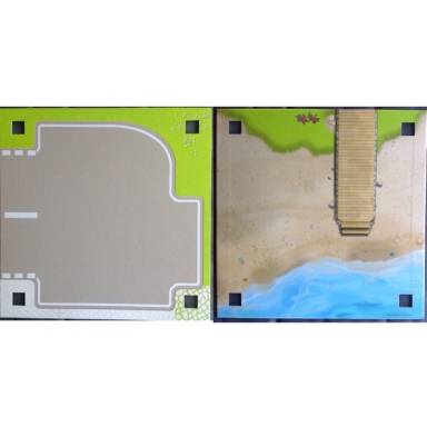 paper playmat friends heartlake city double-sided road end beach with boardwalk