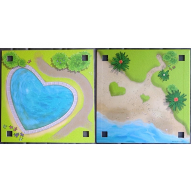 paper playmat friends heartlake city double-sided heart-shaped pool beach