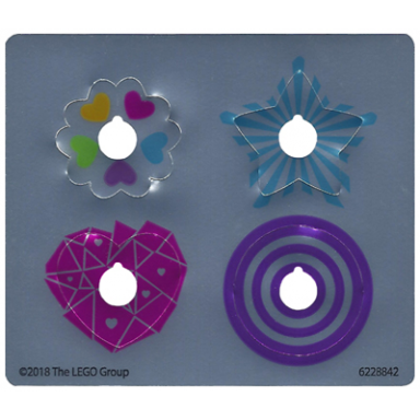 plastic ring accents foil sheet of 4