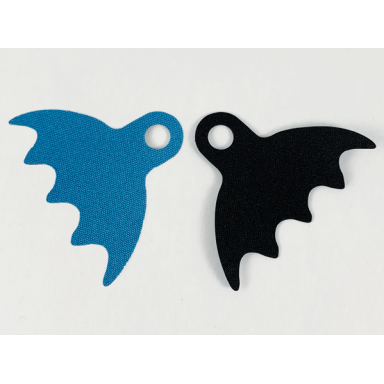 minifigure cape cloth scalloped 5 points narrow collar single top hole with dark azure and black sides - traditional starched fabric