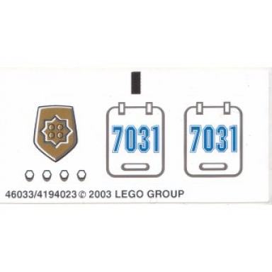 sticker sheet for set 7031 - 46033 4194023