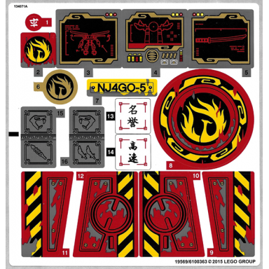 sticker sheet for set 70750 - north american version - 19569 6100363