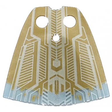 plastic part for set 76269 - cape with gold top and silver lines pattern