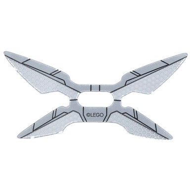 plastic part for set 76269 - wings with silver panels and hexagons and dark bluish gray lines pattern