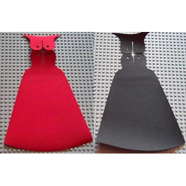 cloth cape zurg large figure pointed collar with red and black sides