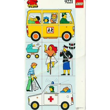 paper duplo mosaic picture puzzle key card from set 9221 - community