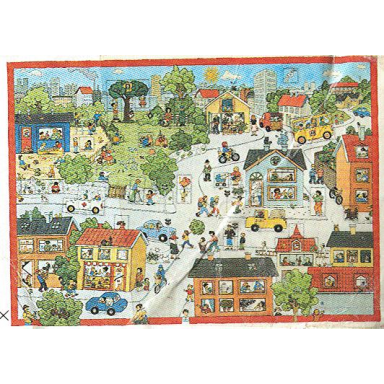 paper duplo playmat for set 9221 - town scene pattern