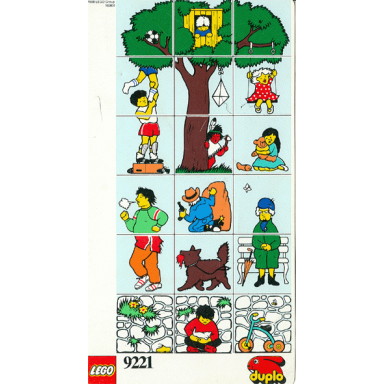 paper duplo mosaic picture puzzle key card from set 9221 - park