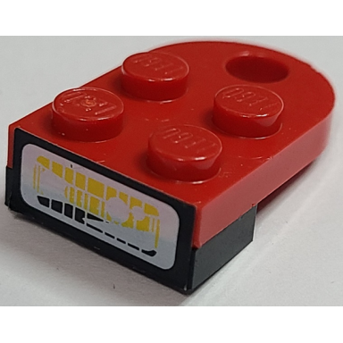 stickered assembly 3 x 2 x 2 3 with yellow headlight pattern sticker - set 8210 - 1 plate 1 x 2 1 plate modified 2 x 3 with hole