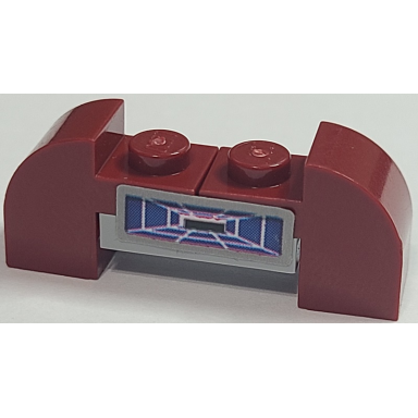 stickered assembly 4 x 1 x 1 1 3 with blue target screen pattern sticker - set 7676 - 1 plate 1 x 2 2 slope curved 2 x 1 x 1 1 3 with recessed stud
