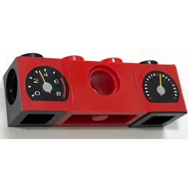 stickered assembly 4 x 1 x 1 with speedometer pattern stickers - set 8440 - 1 technic brick 1 x 2 with hole 2 technic brick 1 x 1 with hole
