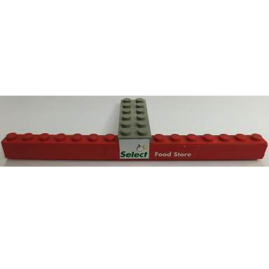 stickered assembly 16 x 6 x 1 1 3 with select food store pattern sticker - set 1254 - 1 plate 2 x 6 2 brick 1 x 8