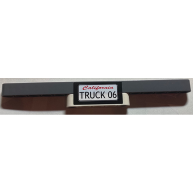 stickered assembly 15 x 1 x 2 with red california and black truck 06 license plate pattern sticker - set 8682 - 1 technic liftarm thick 1 x 5 1 technic liftarm thick 1 x 15 2 technic pin with short friction ridges