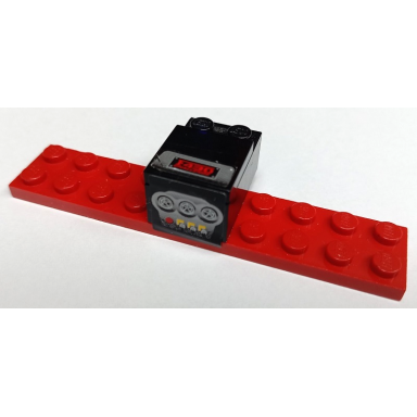 stickered assembly 10 x 3 x 1 2 3 with ferrari centre console with red f430 challenge yellow buttons switches and air vents pattern stickers - set 8143 - 1 plate 2 x 10 1 brick 2 x 3 1 tile 2 x 2