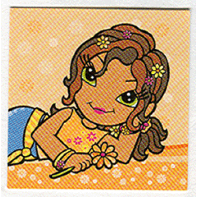 clikits frame insert paper 4 x 4 with daisy character relaxing on orange background pattern