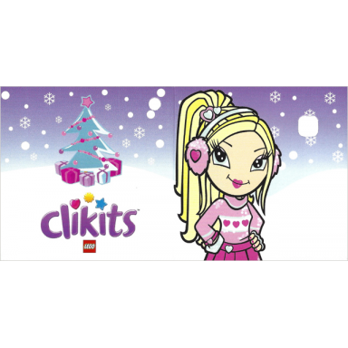 clikits paper gift tag with hole with christmas tree presents snowflakes logo and heart character pattern