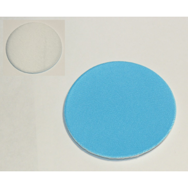 duplo cloth carpet 4 x 4 round with white and medium azure sides one side plush