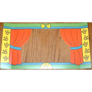 plastic part for sets 3615 and 9131 - theater backdrop with curtains and stage
