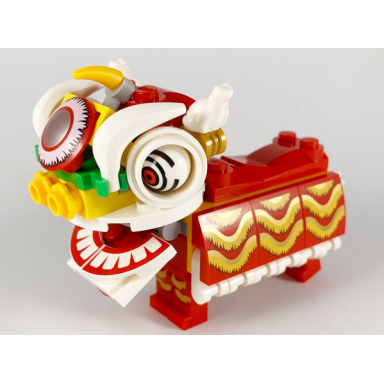 lion dance costume red - brick built