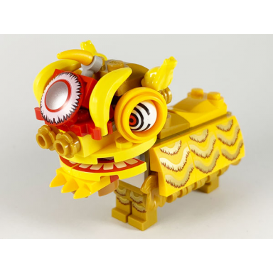 lion dance costume gold - brick built