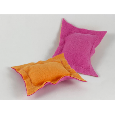 scala cloth pillow small with orange and dark pink sides