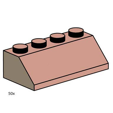 2 x 4 roof tile sand red