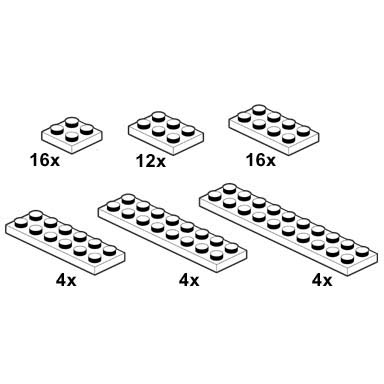 white plates 2 x n