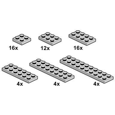 light gray plates 2 x n polybag