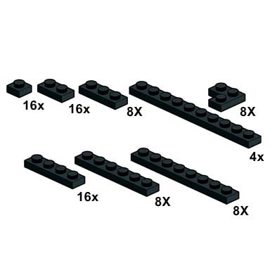 black plates 1 x n