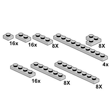 light gray plates 1 x n