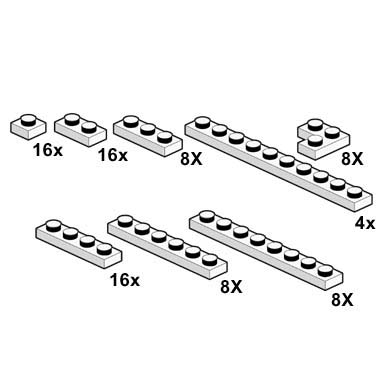 white plates 1 x n
