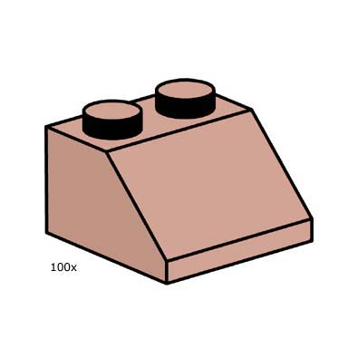 2 x 2 sand red roof tiles