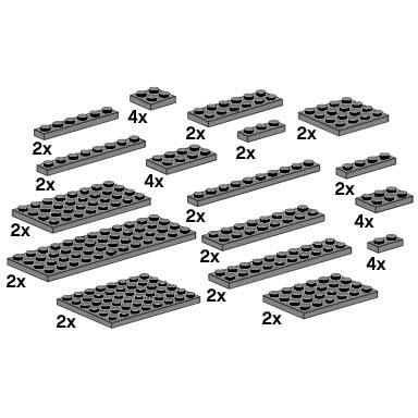 assorted dark gray plates polybag