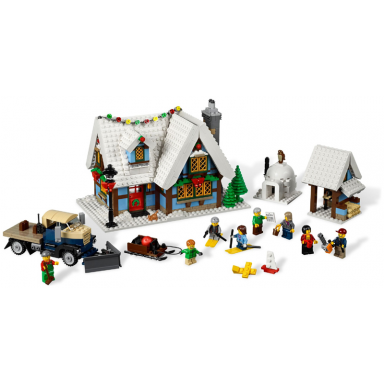 winter village cottage
