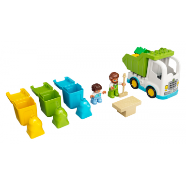 garbage truck and recycling