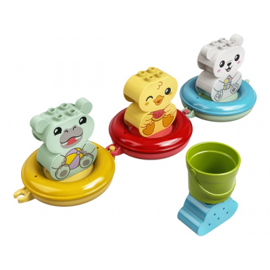 bath time fun: floating animal train
