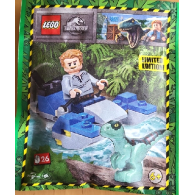 owen with swamp speeder and raptor paper bag