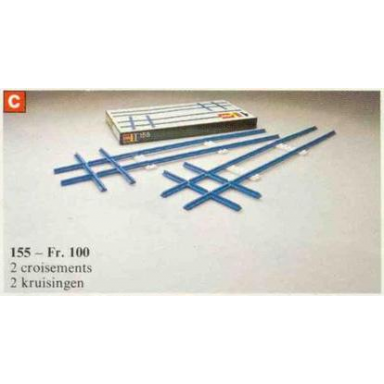 2 cross rails 8 straight tracks 4 base plates