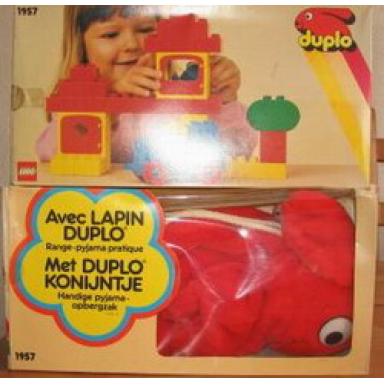 building set with storage bunny