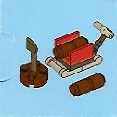 advent calendar 2010 city day 12 - sled with wood and axe